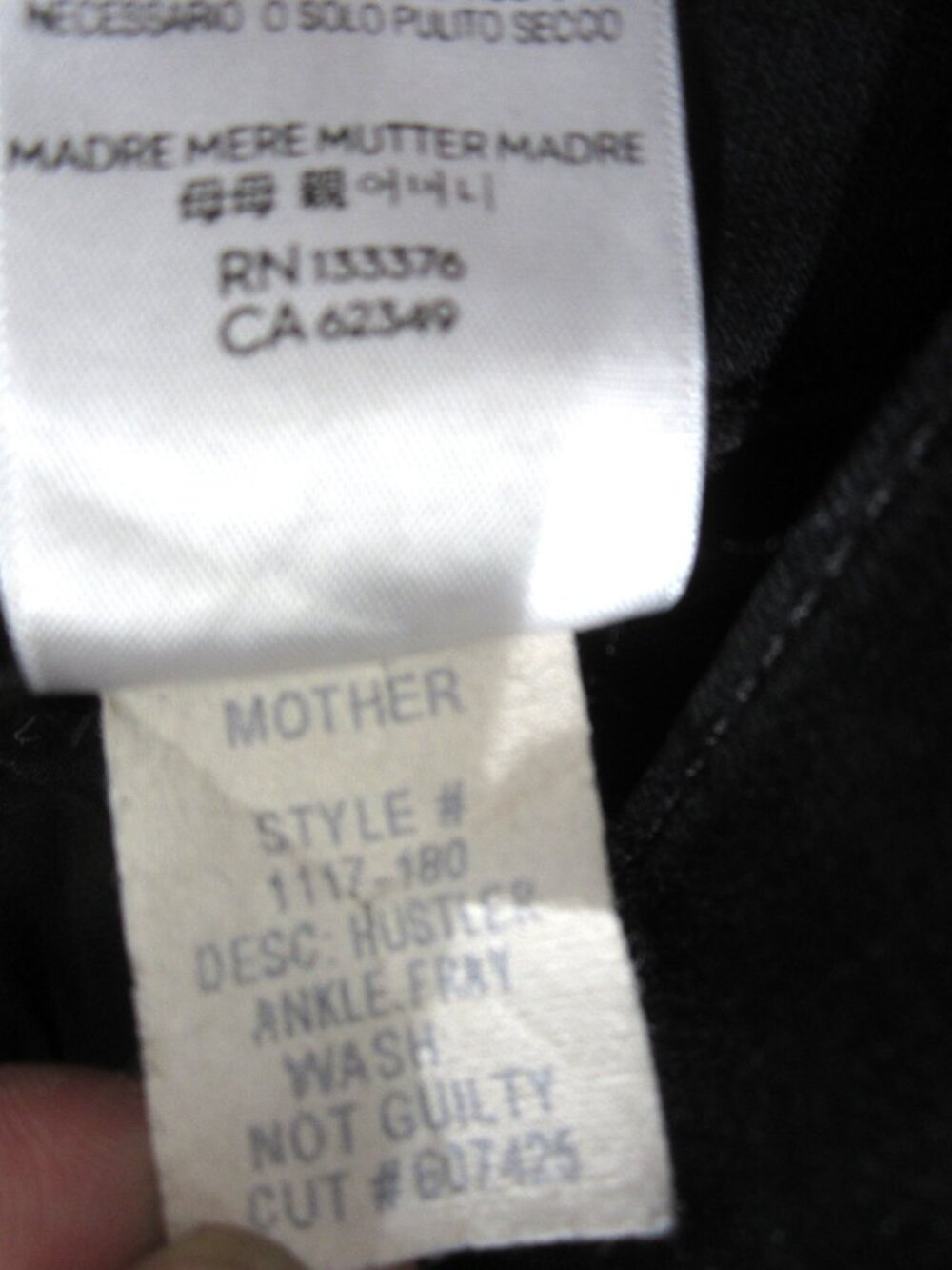 MOTHER 27 Hustler Ankle Fray Bootcut Jeans Not Guilty Wash Black Raw He - Picture 13 of 13